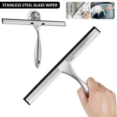 Shower Squeegee Stainless Steel Window Squeegee with Suction Cup~·▴
