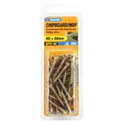 Zenith 8G x 28mm Gold Passivated Countersunk Rib Head Chipboard Screws - 38 Pack