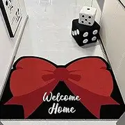 Indoor Door Mat, Anti Stain Bathroom Floor Mat, Butterfly Knot Mat, Non Slip Welcome Mat