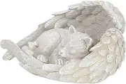 CORHAD Cat Statue Cat Memorial Cat Necklace Cat Lover Cats Dog Statue Solar Cat Garden Statues Pet Photo Frame Memorial Statue Marker Cat Urn Pet Memorial Stone Tombstone Resin Light Grey
