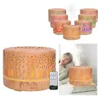 700ml 7 Color Hollow Wood Grain Humidifier Aroma Air Diffuser Light Humidifier