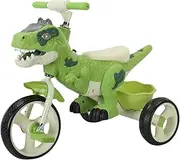 Dinosaur - Themed Kids Tricycle for Toddlers - Big Wheel Trike with Music, Storage Basket, Indoor/Outdoor Use, Ideal Toys for 2-6 Years Old for Boys & Girls (Green)