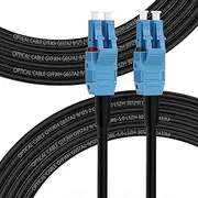 FLYPROFiber- 30M/98ft OS2 LC LC Outdoor Fiber Optic Cable, Outdoor Armored Duplex 9/125 Uniboot Single Mode Fiber Jumper, 1G/10GB Fiber Patch Cable Cord LSZH OD-5mm, 30Meter(98ft)