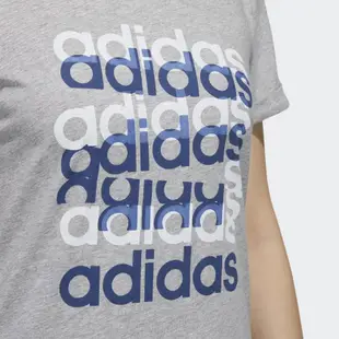 ADIDAS 愛迪達 休閒系列女款滿版LOGO 3D設計修身短T 休閒運動短袖 短袖 短T FM6156 廠商直送