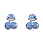 2x 2pc Relaxeazzz Kids Whale Shark Travel Pillow Plush Toy/Sleeping Eye Mask BLU