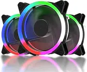 upHere Computer Case Fan 120mm LED Silent Fan for Computer Cases CPU Coolers and Radiators Ultra Quiet Triple Pack Colorful Case Fan