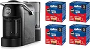 [Lavazza] A Modo Mio Jolie EVO, Coffee Capsules Machine Made from 36% Recycled Plastic, with 64 A Modo Mio Coffee Pods, Espresso Intenso and Delizioso, 1250 W, 220–240 V, 50–60 Hz, Black