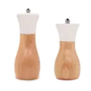 Salt And Pepper Tessie & Jessie Grinder White Wooden Sea Grinders Set 5” 6”
