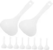 HEATSHAKING 10pcs Heat Resistant Plastic Soup Ladles for Serving Rice Noodles Flour Kitchen Utensils with Generous Capacity Smooth Finish for Family Meals and Gatherings