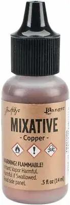 Adirondack Metallic Earthtones Alcohol Ink .5oz-Copper Metallic Mixative