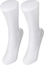 MUCKLILY 2pcs Female Mannequin Leg Model for Socks Shoes Booties Display White Enhances Foot Shape