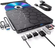 External CD/DVD Drive for Laptop, DVD Player for Laptop, 8 in 1 USB 3.0 Ultra-Sl