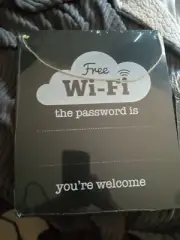 WiFi Password Sign Hanging Chalk Board Store Home Rental NEW & Sealed FREE WIFI