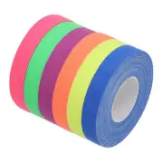 0.6 Inch x 60 Feet Neon Gaffer Cloth Tape, 6 Roll Tape, Six Colors