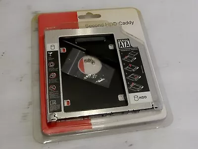 Second HDD Caddy for Laptops, for CD/DVD Bay, SATA, 2.5" HDD, Brand New