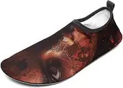 [BTCOWZRV] Water Shoes for Women Men Face of A Wolf Water Sports Shoes Slip-on Breathable Lightweight Athletic Aqua Sock