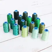 Threadart 16 Cone Green Color Builder Polyester Thread Set - 1000m Cones
