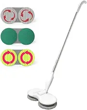 Electric Spin Mop, Cordless Mop Scrubber Powerful Cleaner Handheld 180° Auto Rotating +3 Extra Accessories, Polisher for Indoor Any Surfaces