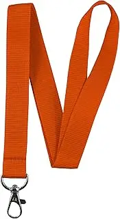 Orange Fabric Lanyard Name Tag ID Badge Card Key Holder Metal Clip Ring Case Pocket Neck Strap
