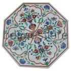 Antique Side Table Top Inlaid and Decorated With Semi Precious Gemstones