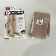 Truform Leg Compression Stocking 30-40”Firm Thigh High OpenToe 0845 Large Beige