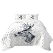 Black and White Deer Coverlet