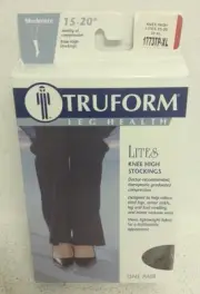 NEW TRUFORM (1773) 15-20mmHg Lites Knee High, Taupe, XL