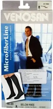 MicroFiberLine Men 15-20 mmHg Below Knee Closed Toe Color: Brown, Size: Small