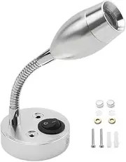 1-Pack RV Reading Light 12V 3W LED Spotlight with Quick USB Charger, Camper Van Travel Trailer Bedroom Wall Warm Reading Light (Silver)