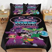 v6638 Bed Sheets Bedding Teen Titans Go Cartoon Bedding Sets Ultra Soft Skin-Friendly Duvet Cover 3 Piece, Cute Comforter Cover Bed Set for Boys Girl