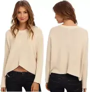 NEW BCBG BCBGENERATION WOMEN'S HIGH LOW COZY CROP PULLOVER SWEATER TOP SHIRT