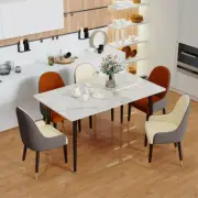 Large Dining Table For 4-6 People Modern High Gloss Sintered Stone Table Kitchen