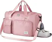 Sports Gym Bag for Women Large Travel Duffle Bag Waterproof Carry on Bag Lightweight Gym Tote Bag with Shoes Compartment