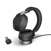 Jabra Evolve2 85 MS Bluetooth Headset, USB-C, Charging Stand, Black