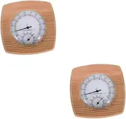 2pcs Sauna Room Thermometer and Hygrometer Outdoor Thermometer Temperature Hygrometer Sauna Accessories Hygrothermograph Cedar Light Brown