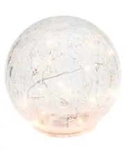 Torre & Tagus LED Sphere 8in Crackle Glass Decor Light