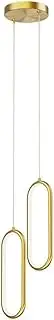 TONFON 2-Lights LED Chandelier Modern Copper Body Pendant Light Adjustable Height Ceiling Light Fixture for Kitchen Island Dining Room Bedroom Hallway Bar Living Room Hanging Light(Gold,29CM)