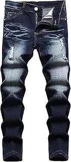 [Fredd Marshall] Boy's Skinny Fit Stretch Ripped Destroyed Distressed Fashion Kids Denim Jeans Pants