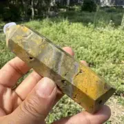 140g natural bumblebee jasper obelisk quartz crystal tower point healing