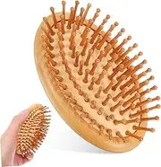 NOLITOY Natural Bamboo Hair Brush Scalp Massager Detangler Comb for Curly Hair Men