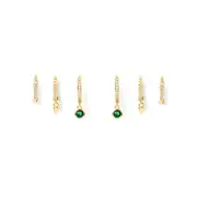 Glitter Earring Stack - Emerald