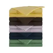 150GSM Cotton Flannelette Bed Sheet Set - Chocolate,Double - Double