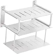 Perfk 3 Layers Projector Shelf Wall Mounted Organizer Strong Load Bearing TV Accessories Router Shelf Storage Box for Office Camera, White