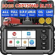 [LAUNCH] CRP129 HD Heavy Duty Truck Scanner,Full System Diesel Scan Tool with 7+ Resets,DPF Force Regen & Reset,Speed Limit Adjust,Oil Reset for Cummins Detroit Freightliner International Volvo & More