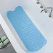 100x40cm Bath Shower Mat Extra Large Anti Non Slip Rubber Sucker Bathtub Blue