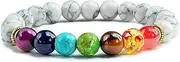[Cubahop] 8 mm Lava Rock 7 Chakras Aromatherapy Essential Oil Diffuser Bracelet Braided Rope Natural Stone Yoga Beads Bracelet Bangle for Women and Men