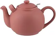PLINT Simple & Stylish Ceramic Teapot, Globe Teapot with Stainless Steel Strainer, Ceramic Teapot for up to 10 Cups, 2500 ml Ceramic Teapot, Flowering Tea Pot, TeaPot for Blooming Tea, Terracotta Rose