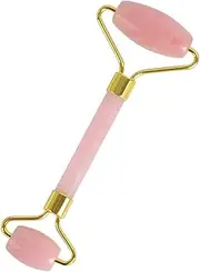 Nara Natural Crystal Face Double Head Massage Beauty Device Jade Roller (Rose/Pink Crystal)