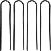 Toyvian 4pcs Trampolines Wind Stakes Steel Stakes Heavy Duty Ground Anchors Staple Pins for Tent Fences Swing Landscape Supplies