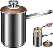 3Pcs Japanese Frying Pot Stainless Steel Frying Pot, 2L 7.7" Deeps Fryer with Oil Drip Drainer Rack, Glass Lid Easy Clean Oil Fryer for Fried Tempura Chicken Fish Shrimp